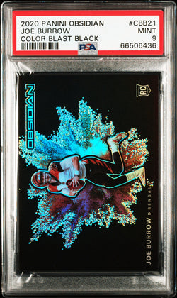 Joe Burrow 2020 Panini Obsidian Color Blast Black PSA 9 Mint