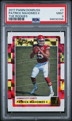 Patrick Mahomes 2017 Donruss The Rookies #7 PSA 9 Mint 0396