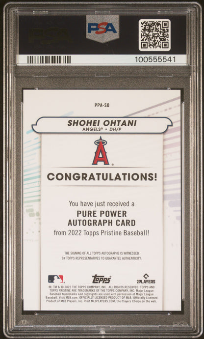 Shohei Ohtani 2022 Topps Pristine Pure Power Auto PSA 10 Gem Mint