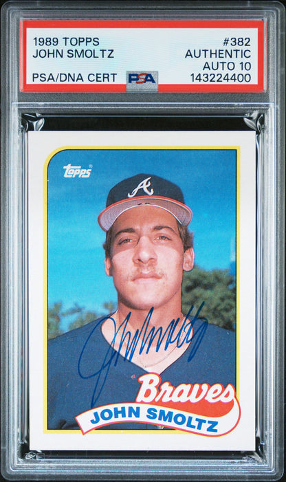 John Smoltz 1989 Topps #382 Rookie Auto PSA 10 Auto