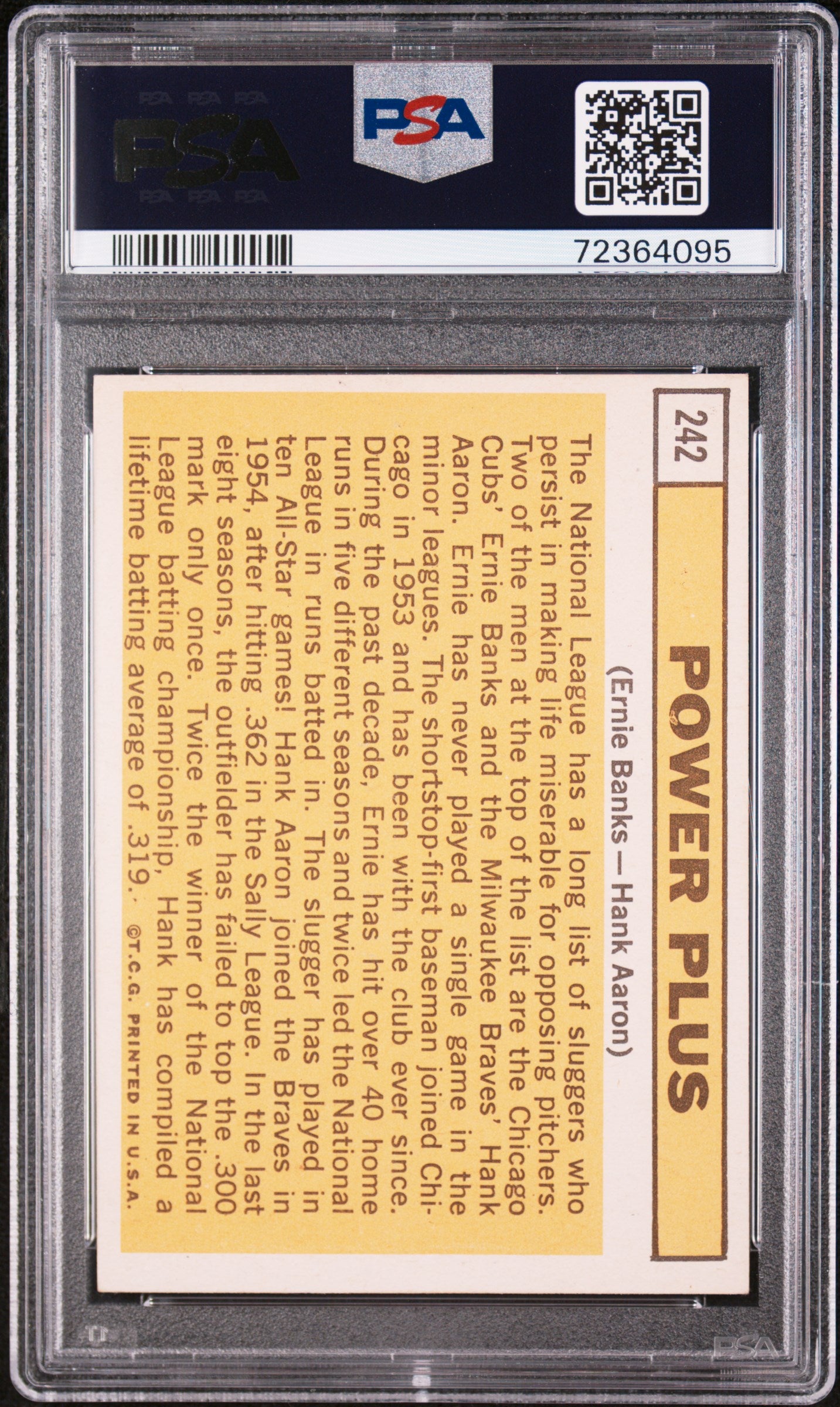 Ernie Banks + Hank Aaron 1963 Topps #242 Power Plus PSA 6 Ex-Mint 4095