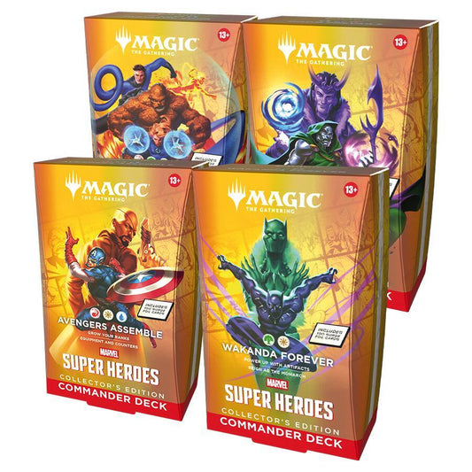 Magic The Gathering Marvel Super Heroes Collector Commander Deck - 4 Deck Set