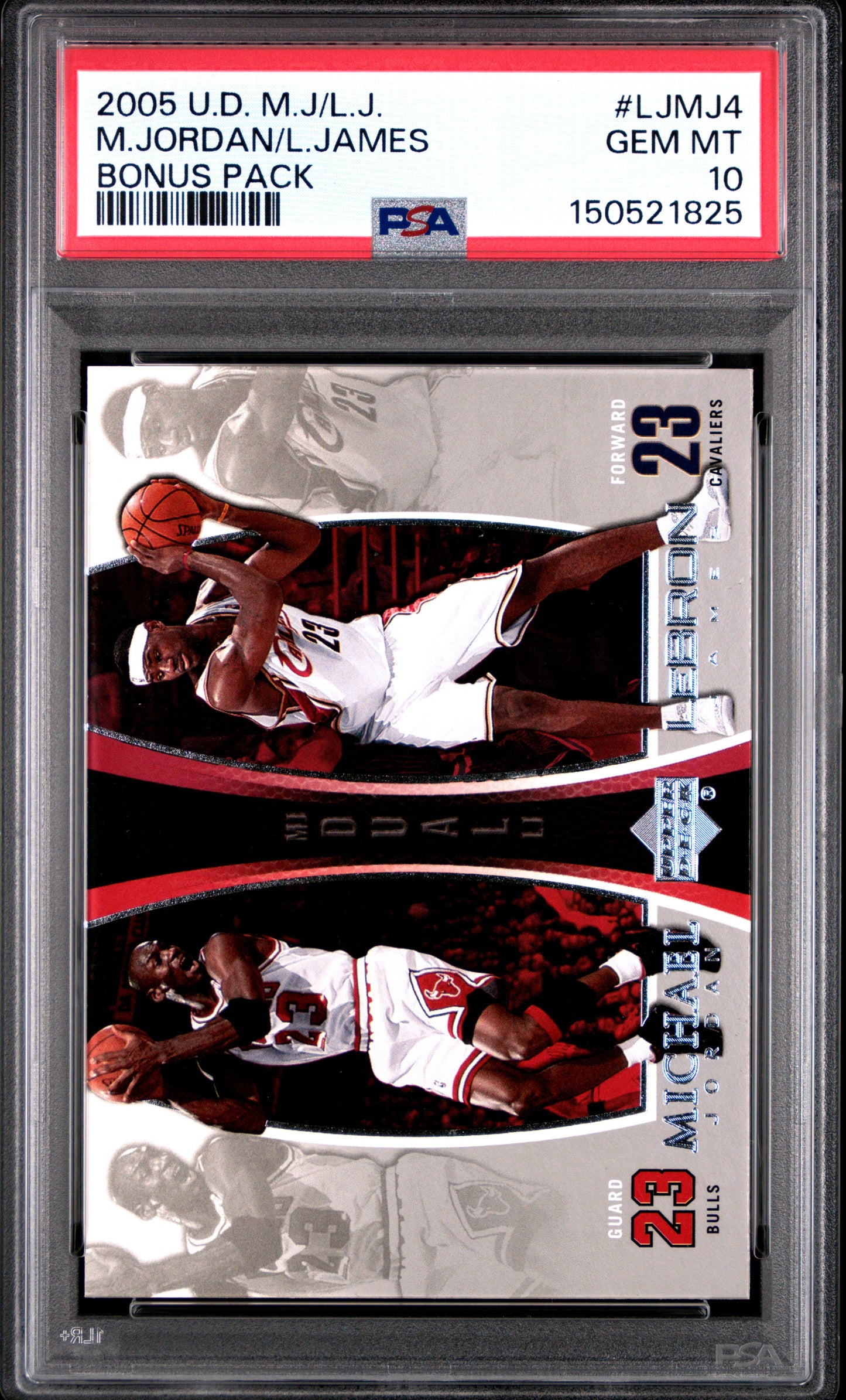 Michael Jordan + Lebron James 2005 Upper Deck Bonus Pack #LJMJ4 PSA 10 Gem Mint