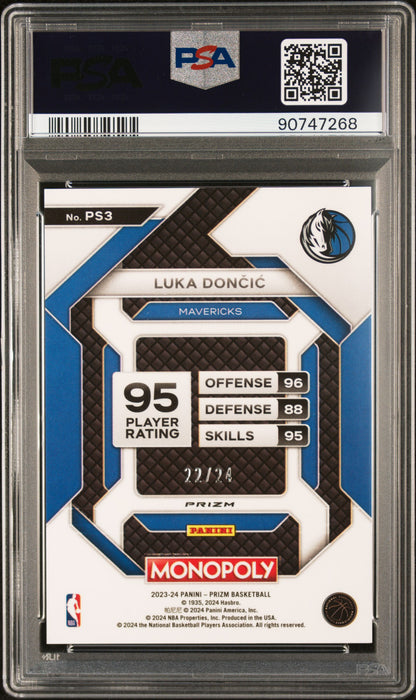 Luka Doncic 2023 Panini Prizm Monopoly Green All-Star #22/24 PSA 10 Gem Mint