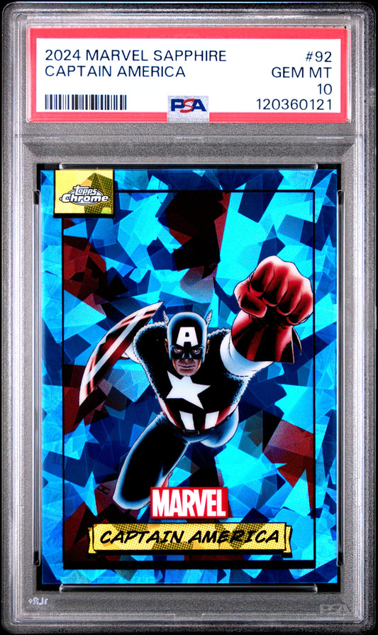 Captain America 2024 Marvel Sapphire #92 PSA 10 Gem Mint