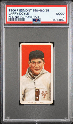 Larry Doyle Portrait 1909-11 T206 Piedmont 350-460/25 PSA 2 Good