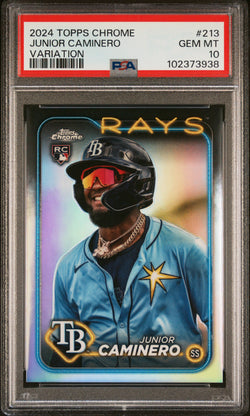 Junior Caminero 2024 Topps Chrome Variation RC #213 PSA 10 Gem Mint