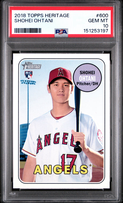 Shohei Ohtani 2018 Topps Heritage Rookie #600 PSA 10 Gem Mint 3197