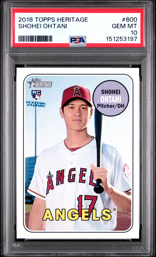 Shohei Ohtani 2018 Topps Heritage Rookie #600 PSA 10 Gem Mint 3197