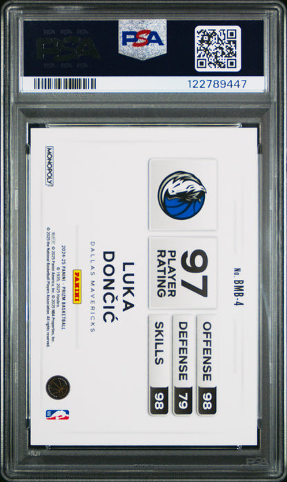 Luka Doncic 2024 Panini Prizm Monopoly Black Money Blast PSA 9 Mint