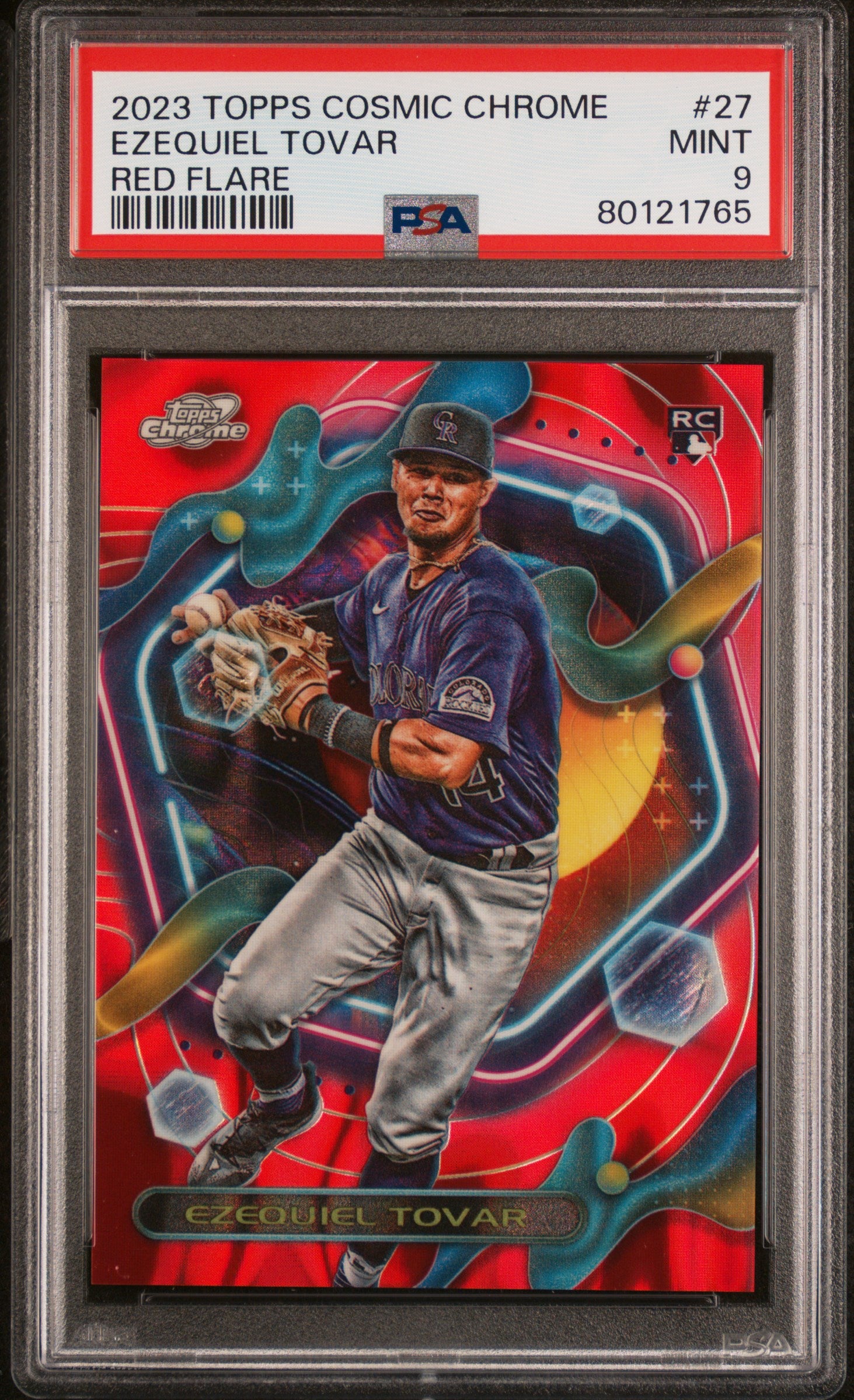 Ezequiel Tovar 2023 Topps Chrome Cosmic Red Flare #3/5 PSA 9 Mint