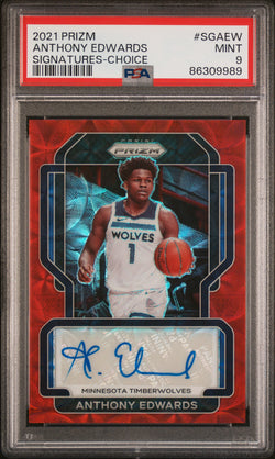 Anthony Edwards 2021 Panini Prizm Choice Signatures Auto PSA 9 Mint