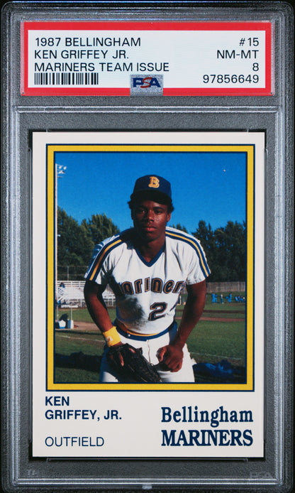Ken Griffey Jr. 1987 Bellingham Team Issue #15 PSA 8 Nm-Mint