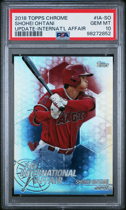 Shohei Ohtani 2018 Topps Chrome Update International Affair PSA 10 Gem Mint 2852