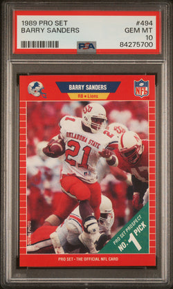 Barry Sanders 1989 Pro Set #494 PSA 10 Gem Mint 5700