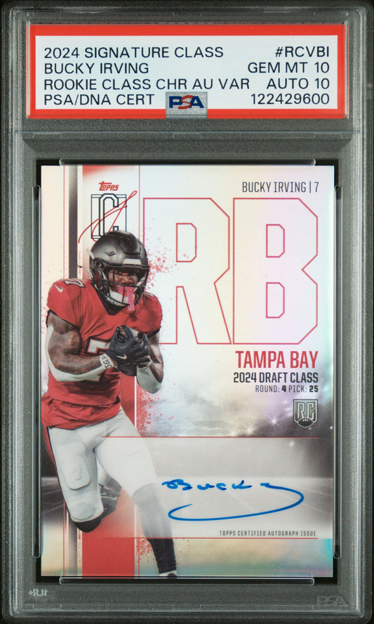 Bucky Irving 2024 Topps Signature Class Variation Auto PSA 10 Auto 10