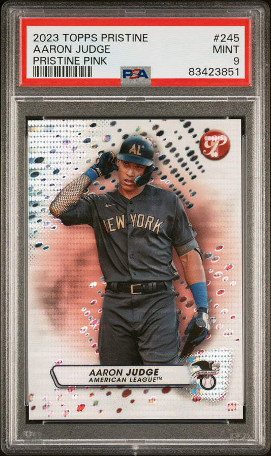 Aaron Judge 2023 Topps Pristine Pink Refractor #8/15 PSA 9 Mint