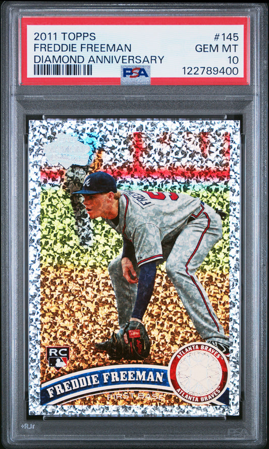Freddie Freeman 2011 Topps Rookie #145 Diamond Anniversary PSA 10 Gem Mint 9400