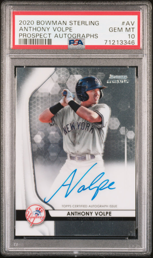 Anthony Volpe 2020 Bowman Sterling Prospect Auto PSA 10 Gem Mint