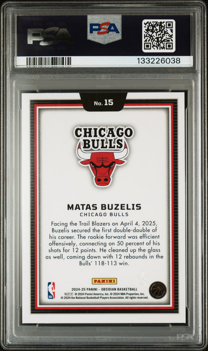 Matas Buzelis 2024 Panini Obsidian Black Color Blast Rookie PSA 10 Gem Mint