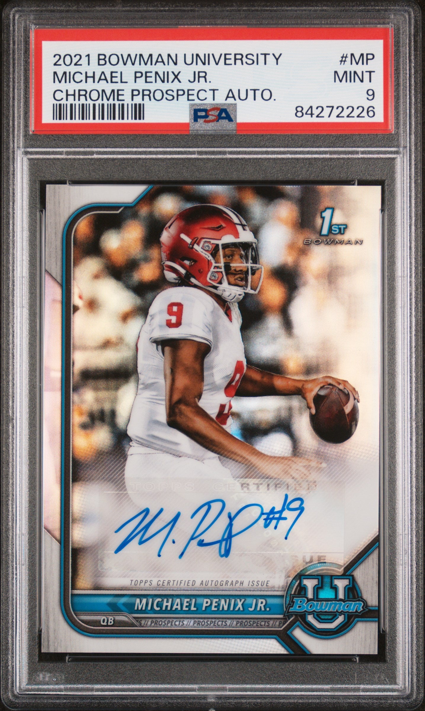 Michael Penix Jr. 2021 Bowman University Auto PSA 9 Mint