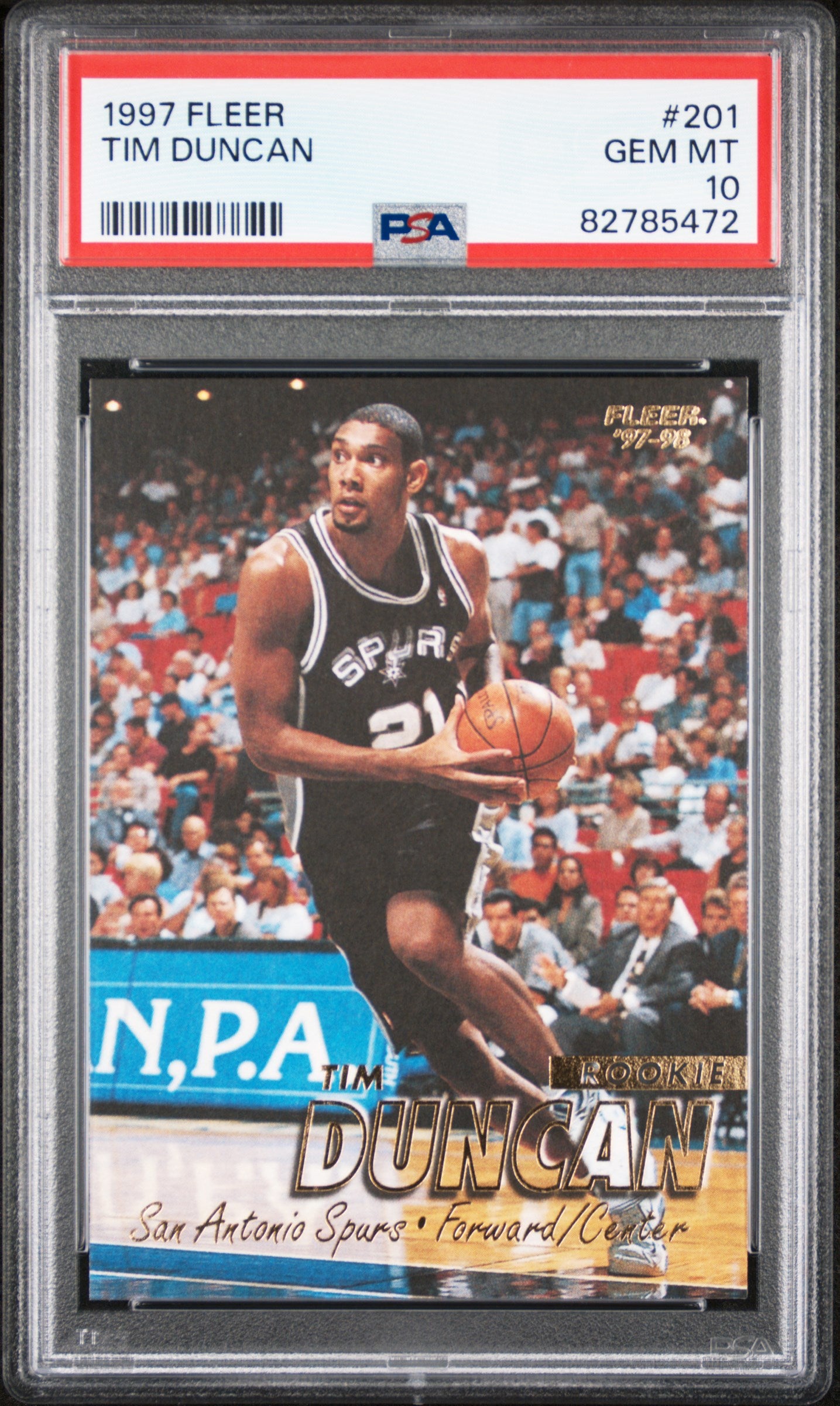 Tim Duncan 1997 Fleer Rookie #201 PSA 10 Gem Mint 5472