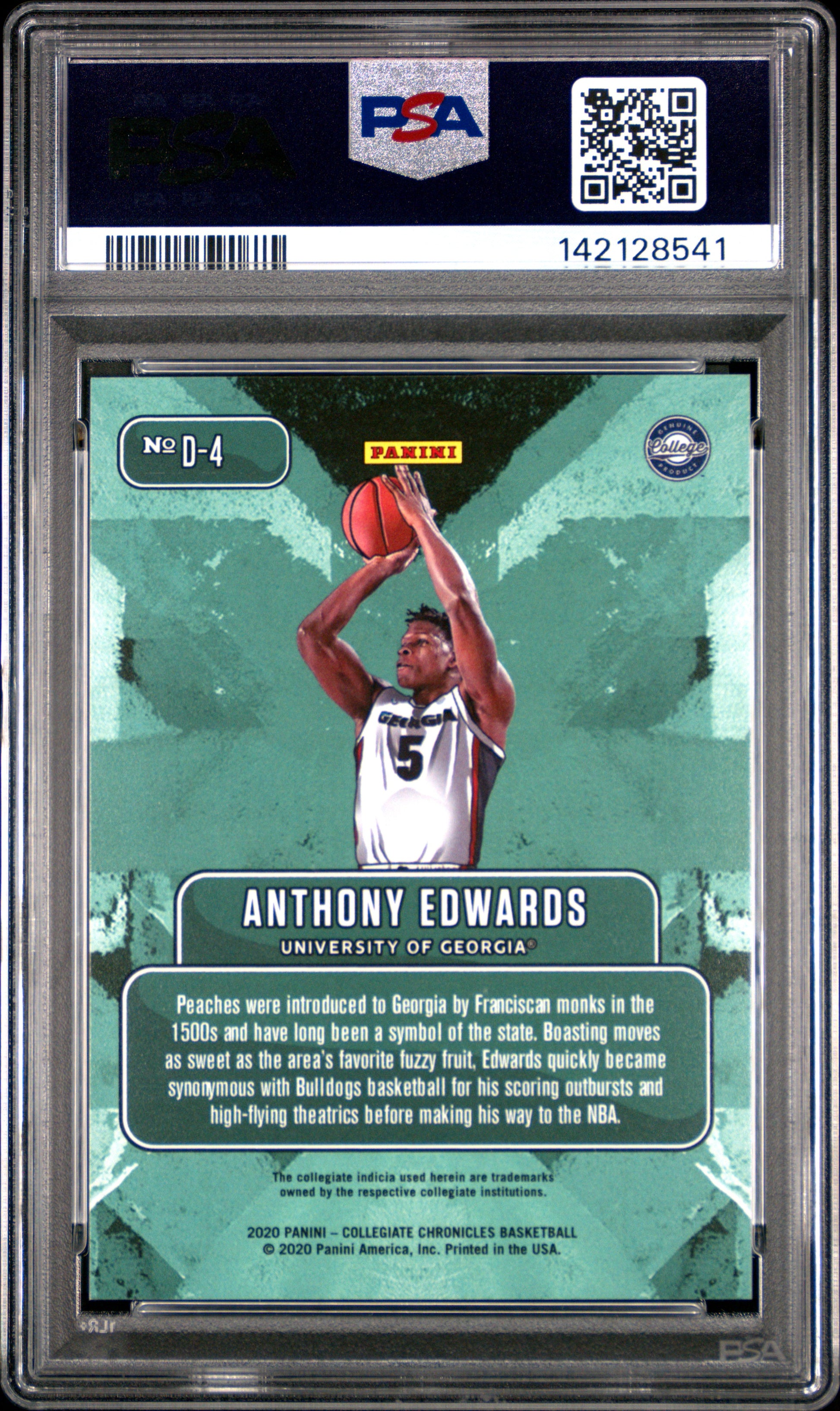 Anthony Edwards 2020 Prizm Draft Downtown #D4 PSA 10 Gem Mint 8541