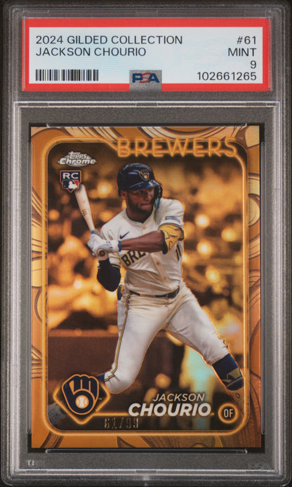 Jackson Chourio 2024 Topps Gilded Collection #61/99 PSA 9 Mint