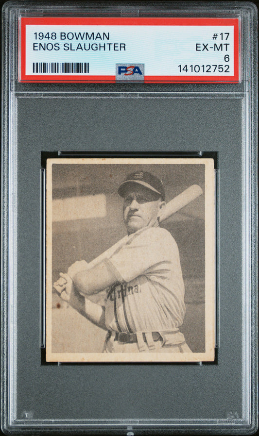 Enos Slaughter 1948 Bowman #17 PSA 6 Ex-Mint