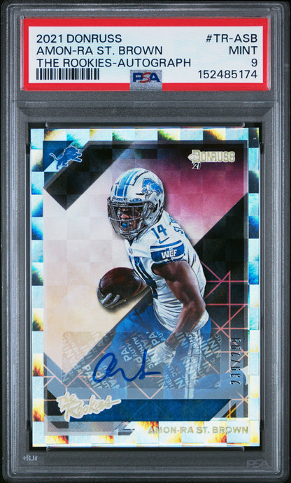 Amon-Ra St. Brown 2021 Donruss The Rookies Auto PSA 9 Mint