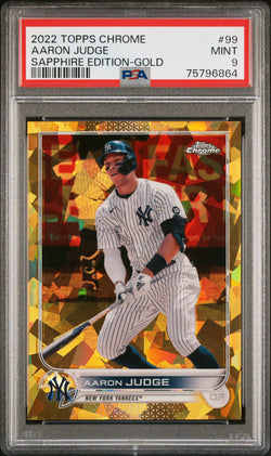 Aaron Judge 2022 Topps Chrome Sapphire Gold #8/50 PSA 9 Mint