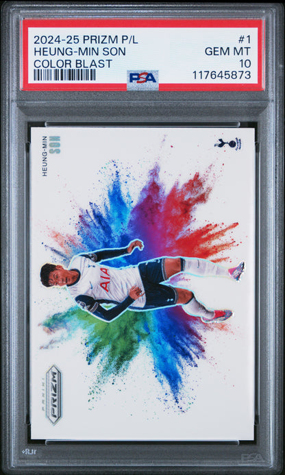 Heung-Min Son 2024 Panini Prizm Color Blast PSA 10 Gem Mint