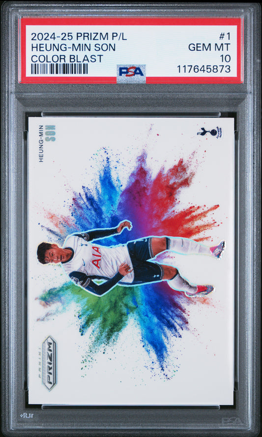 Heung-Min Son 2024 Panini Prizm Color Blast PSA 10 Gem Mint