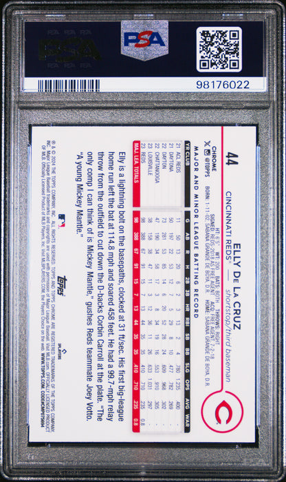 Elly de la Cruz 2024 Topps Chrome Rookie X-Fractor #44 PSA 10 Gem Mint