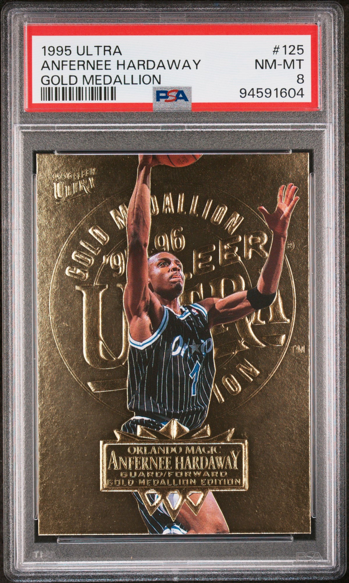 Anfernee Hardaway 1995 Ultra #125 Gold Medallion PSA 8 Nm-Mint
