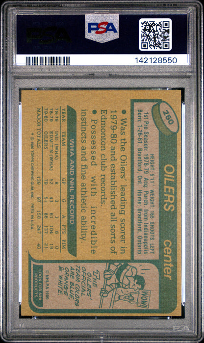 Wayne Gretzky 1980 Topps #250 PSA 7 Near Mint 8550