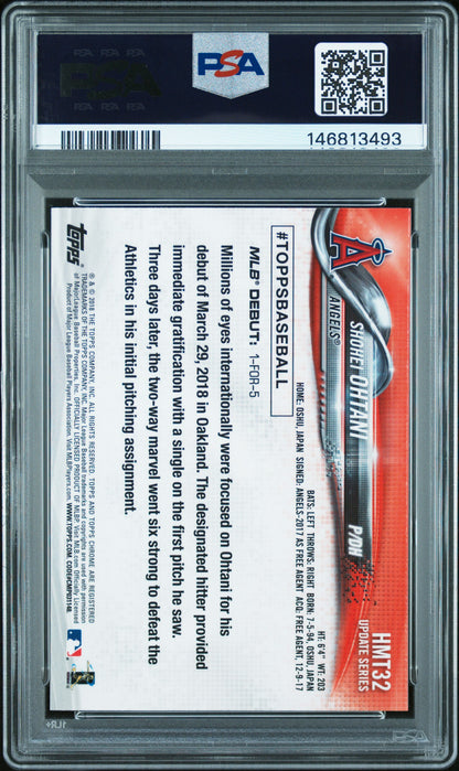Shohei Ohtani 2018 Topps Chrome Update #HMT32 PSA 10 Gem Mint 3493