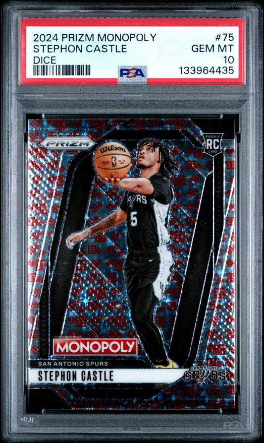 Stephon Castle 2024 Panini Prizm Monopoly #74 Dice Prizm PSA 10 Gem Mint