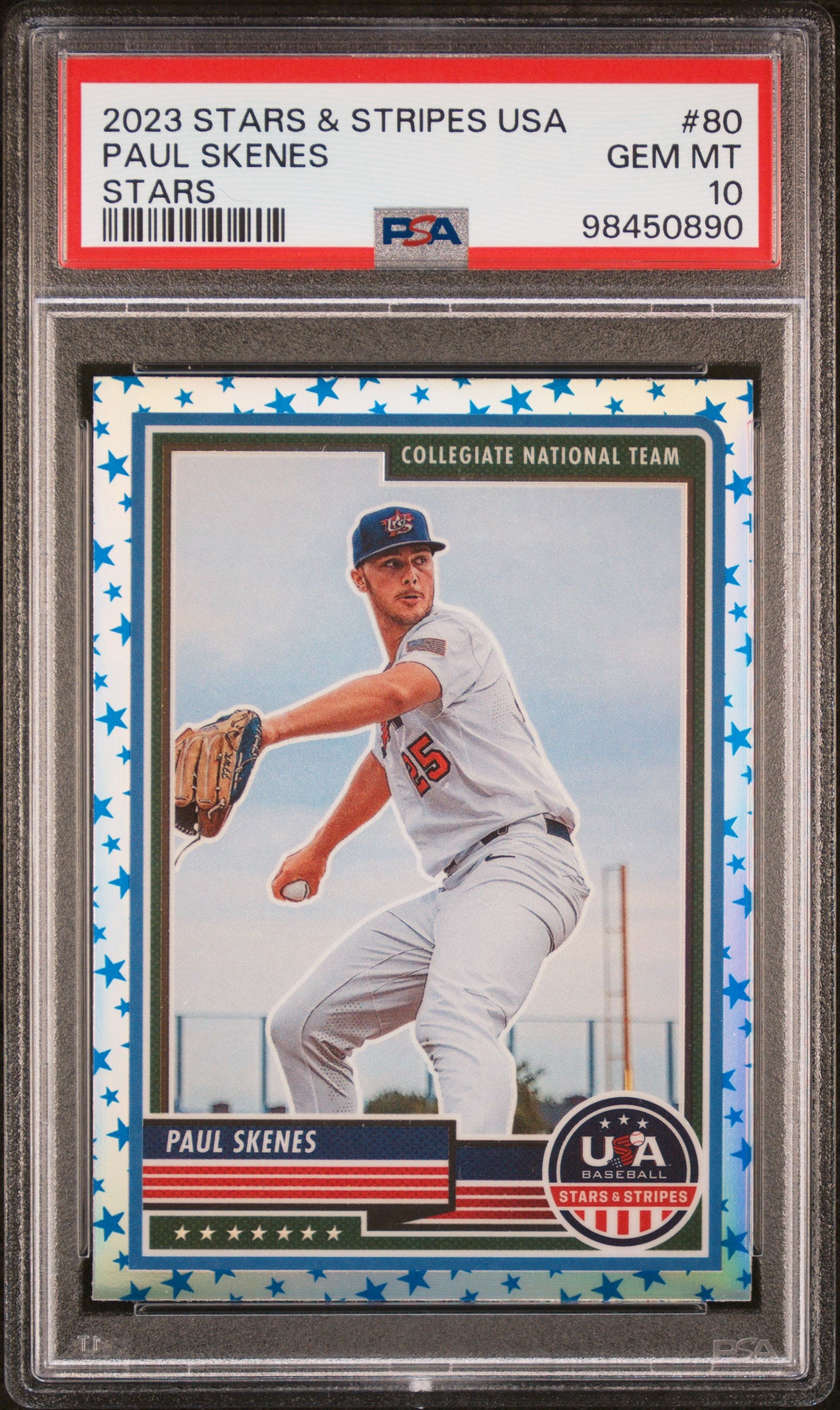 Paul Skenes 2023 Panini Stars and Stripes #80 Stars PSA 10 Gem Mint