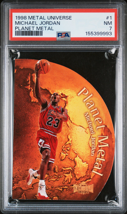Michael Jordan 1998 Metal Universe Planet Metal PSA 7 Near Mint