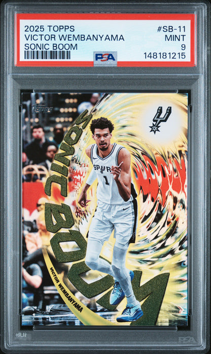 Victor Wembanyama 2025 Topps Sonic Boom #SB-11 PSA 9 Mint