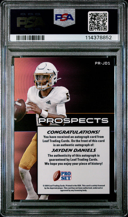 Jayden Daniels 2024 Pro Set Metal Lenticulars Auto PSA 10 Gem Mint