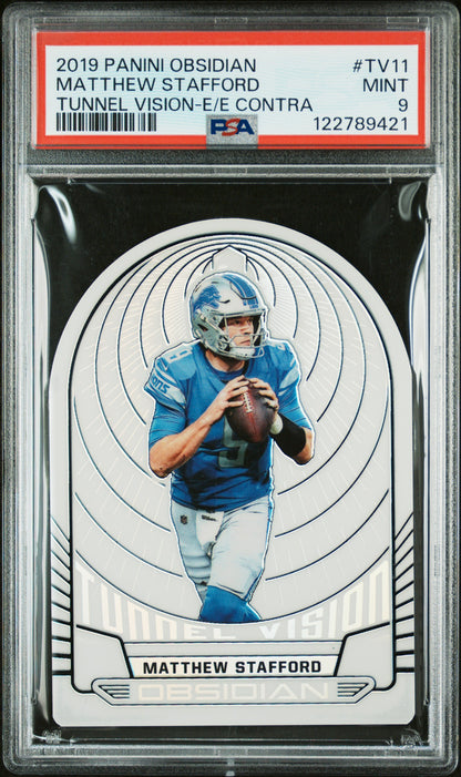 Matthew Stafford 2019 Panini Obsidian Tunnel Vision Contra #5/7 PSA 9 Mint