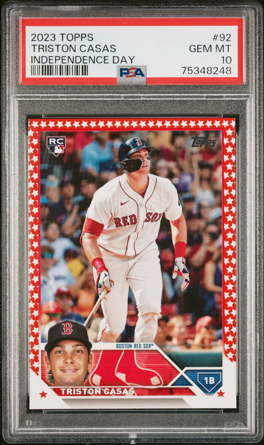 Triston Casas 2023 Topps Rookie #92 Independence Day #72/76 PSA 10 Gem Mint