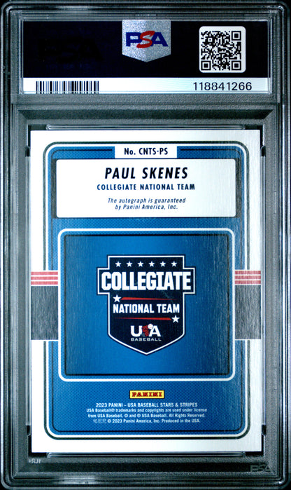 Paul Skenes 2023 Panini Stars and Stripes Collegiate Auto PSA 10 Gem Mint