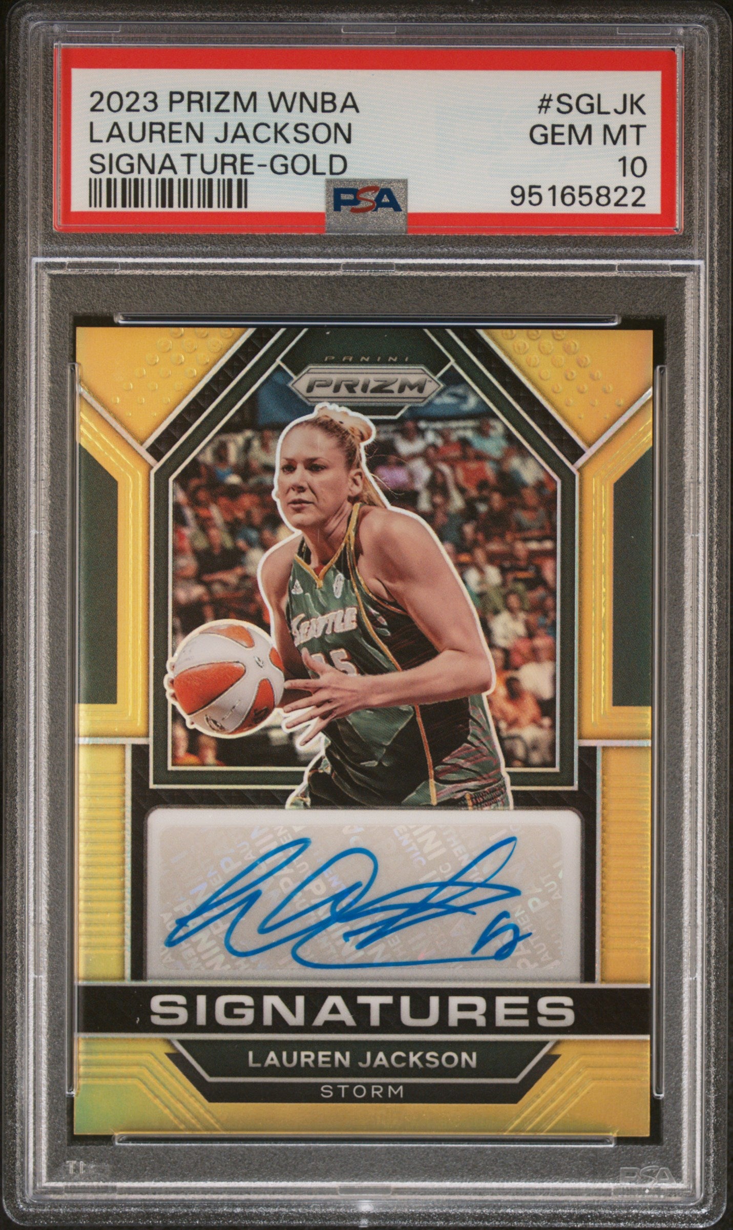 Lauren Jackson 2023 Panini Prizm WNBA Gold Signature #8/10 PSA 10 Gem Mint