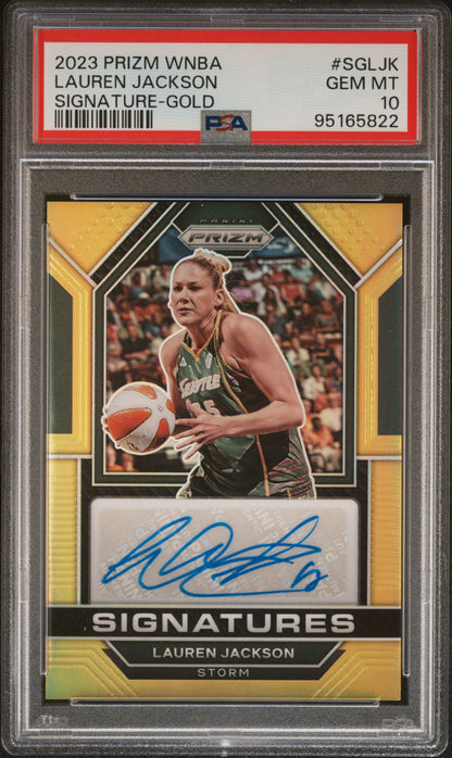 Lauren Jackson 2023 Panini Prizm WNBA Gold Signature #8/10 PSA 10 Gem Mint