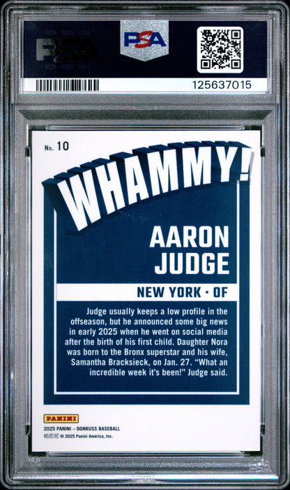 Aaron Judge 2025 Donruss Whammy! PSA 9 Mint