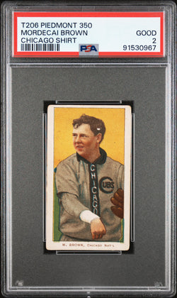 Mordecai Brown Chicago Shirt 1909-11 T206 Piedmont 350 PSA 2 Good