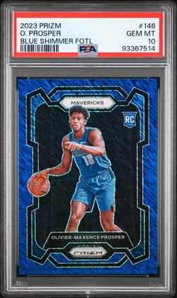 Olivier-Maxence Prosper 2023 Panini Prizm Blue Shimmer #1/35 PSA 10 Gem Mint